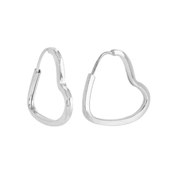 Argola em prata 925  coração e fio quadrado - Image 3