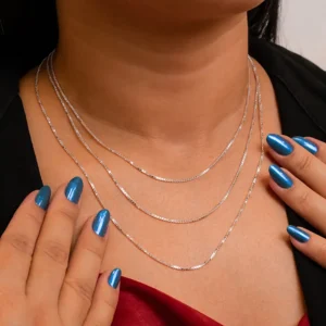 Conjunto Colar e Pulseira Veneziana em prata 925