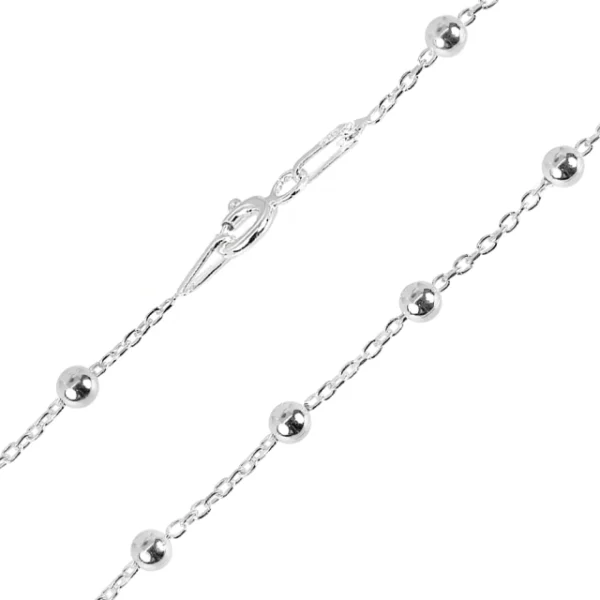 Colar em prata 925 com design de cadeado, enriquecido com bolinhas - Image 5
