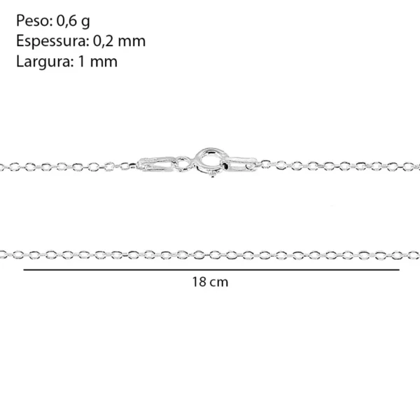 Pulseira e Tornozeleira prata 925 com acabamento cadeado - Image 4