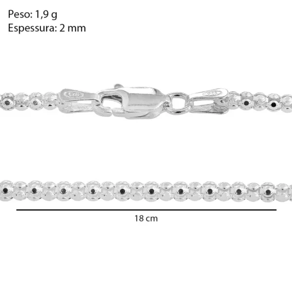Pulseira em prata 925 com design Pipoca - Image 2